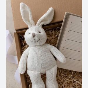 Organic baby bunny rattle